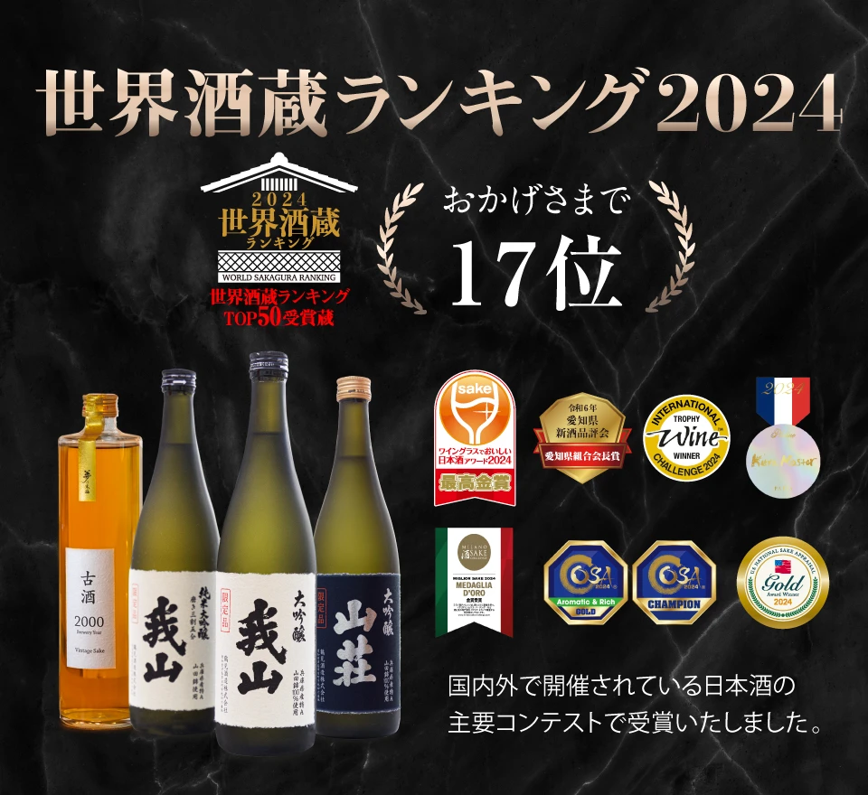 2024年の酒蔵の格付けを決める「世界酒蔵ランキング」において鶴見酒造が17位を獲得。